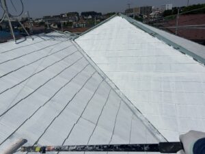 遮熱塗装　下塗り２回目