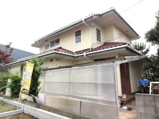 【スタッコ模様のモルタル壁】通気性を考えた塗替え